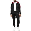 thumbnail image 3 of Cultura Men's Sweatsuit w/ Zipper Pockets, Zip Up Hoodie Track Suit for Running Jogging Sports Casual, Black/Red/White, Medium, 3 of 5