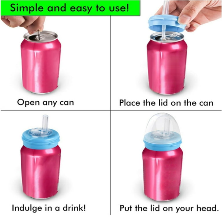 Reusable Straw Covers Reusable Silicone With Straws - Airtight Lids For Beer, Juice & Energy Drink Cans Soda Can Covers