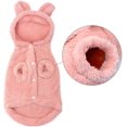 thumbnail image 5 of Abrigos de pijamas para perros pequeños, suaves y cálidos, para cachorros, lindos trajes navideños para chihuahua, disfraces para gato, pug, yorkshire, bulldog francés, rosa, pecho 11”(28cm) JM, 5 of 5