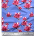 thumbnail image 1 of Soimoi Poly Georgette Fabric Leaves & Lotus Floral Print Fabric by The Yard 42 Inch Wide, 1 of 3