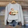 thumbnail image 5 of asdoklhq Christmas Womens Flannel Shirt Women's Round Neck Printed Loose Fitting Long Sleeve Hoodless Sweatshirts Gray S, 5 of 7