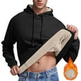 thumbnail image 2 of Lovskoo Mens Winter Hoodies Warm Fleece Sherpa Lined Winter Warm Pullover Hooded Sweatshirt Black, 2 of 9