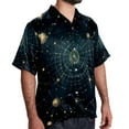 thumbnail image 2 of Constellation Men's Short Sleeve Casual Printed Button Down Beach Shirts Hawaiian Style Unisex Summer Shirt, 2 of 6