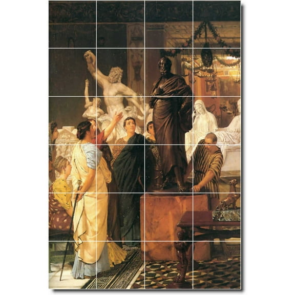 Ceramic Tile Mural-Lawrence Alma-Tadema People Custom Tile Mural 28. 17" w x 25.5" h using (24) 4.25 x 4.25 ceramic tiles