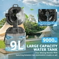 thumbnail image 2 of Outdoor Misting Fan Rechargeable with Remote & LED Light,20000mAh Cordless Battery Powered Camping Fan with 9L Water Tank & LED Lantern for Indoor, Tent, Travel, BBQ, Fishing, Jobsite, 2 of 8