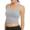 thumbnail image 3 of Porvike Crop Tops for Women Workout Tanks Racerback Cropped Yoga Shirts 3 Pack Black/White/Grey XL, 3 of 7