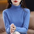 thumbnail image 2 of 100% Merino Wool Cashmere Sweater Women Knitted Sweater Turtleneck Long Sleeve Pullovers Autumn Winter Clothing Warm Jumper Tops, 2 of 5