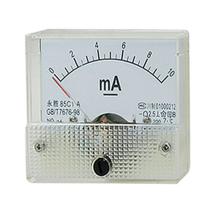 Unique Bargains Analog DC Current 0-10mA Panel Meter Amperemeter White w Installing Parts