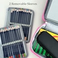 thumbnail image 5 of Wrapables Large Capacity 72 Slot Pencil Case for Colored Pencils, Stationery Pouch, Pink, 5 of 7
