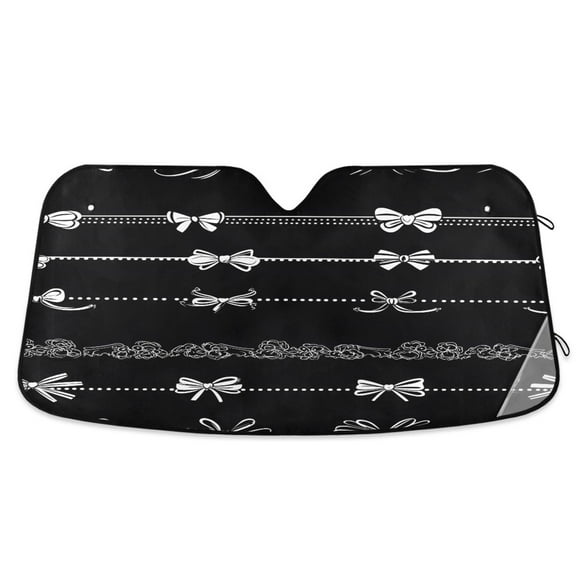 ALAZA Romantic Bows Windshield Sun Shade Car Foldable Sun Visor Block UV Rays Protector 55"x27.6"