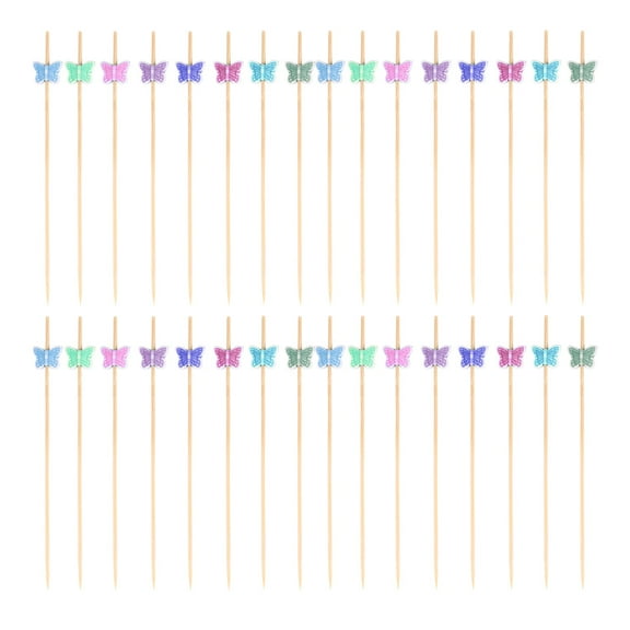 NICEXMAS Skewers For Fruit Kabobs Disposable Picks Assorted Color 200PCS