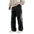 thumbnail image 2 of Men's Parachute Sweatpants,Y2k Baggy Track Pants with Pockets,Drawstring Wide Leg Casual Trousers Streetwear Black M, 2 of 9