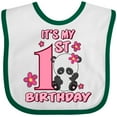 thumbnail image 3 of Inktastic It's My First Birthday with Panda Bear Girls Baby Bib, 3 of 4