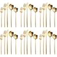 thumbnail image 1 of Cubertería de acero inoxidable duradero pulido dorado, tenedores de cuchara, 30 piezas, utensilios de cocina, lavaplatos, adultos y niños, regalo ideal, 1 of 4