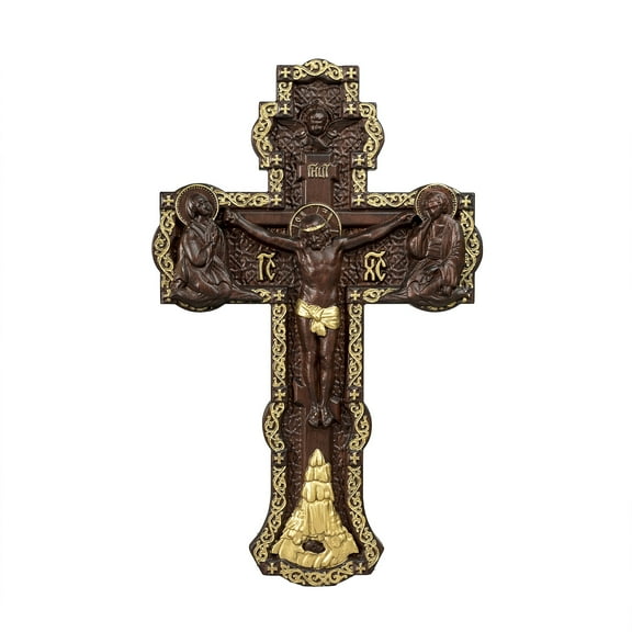 Orthodox religious carved cross wall cross wall hanging decoration carved from natural wood Orthodox gift