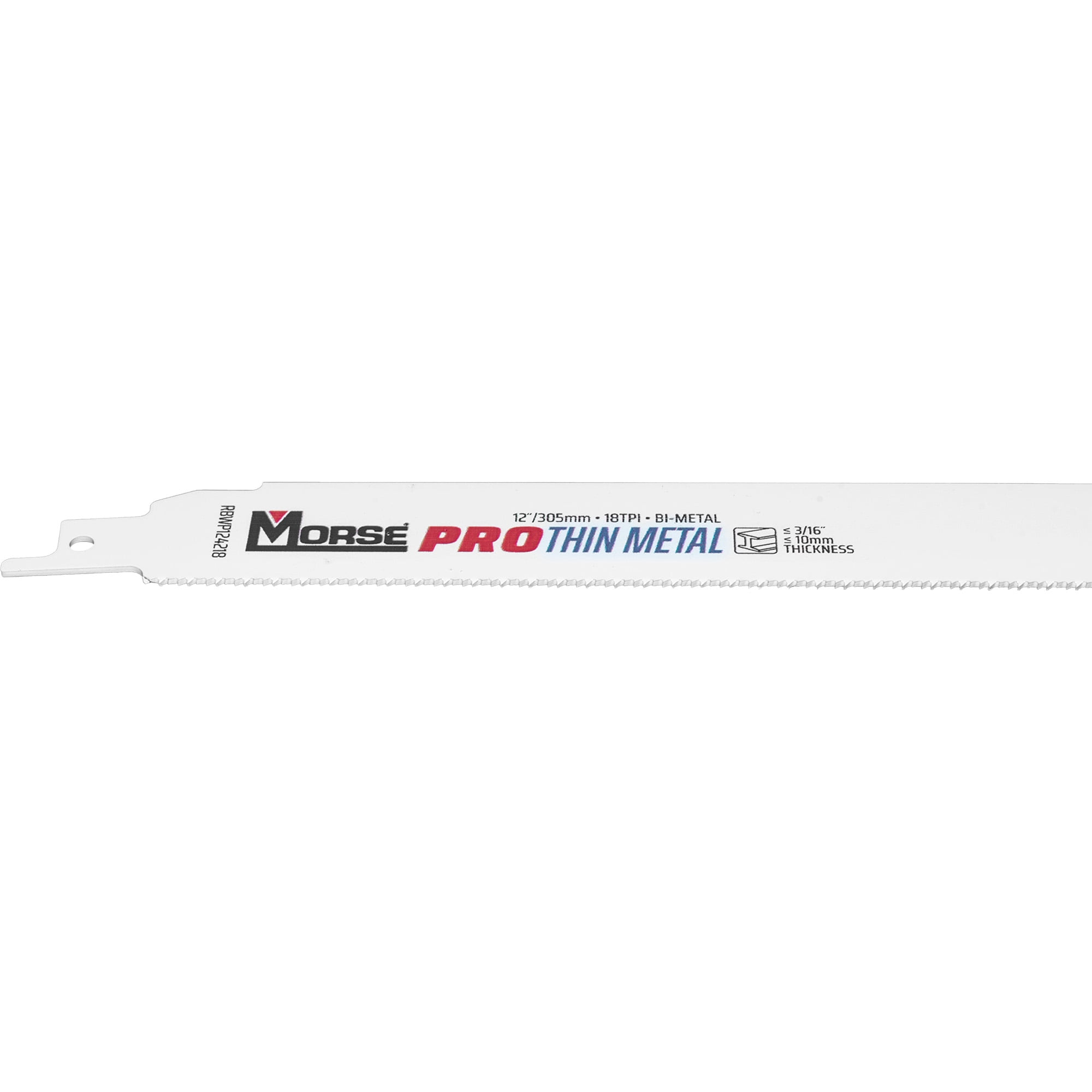 Morse Bi-Metal Pro Thin Metal  Reciprocating Saw Blade 12" X 1" .042" 18 TPI 25 Pack