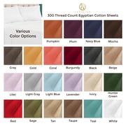 Superior 3-Piece 300 Thread Count Burgundy Egyptian Cotton Sheet Set, Twin XL
