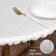 thumbnail image 4 of Round Table Cover 36-44 Inch Blue Eucalyptus Leaves Waterproof Reusable Table Cloth Round Fitted Vinyl Tablecloth with Elastic Edged for Parties Outdoors, Summer Farmhouse Botanical, 4 of 9