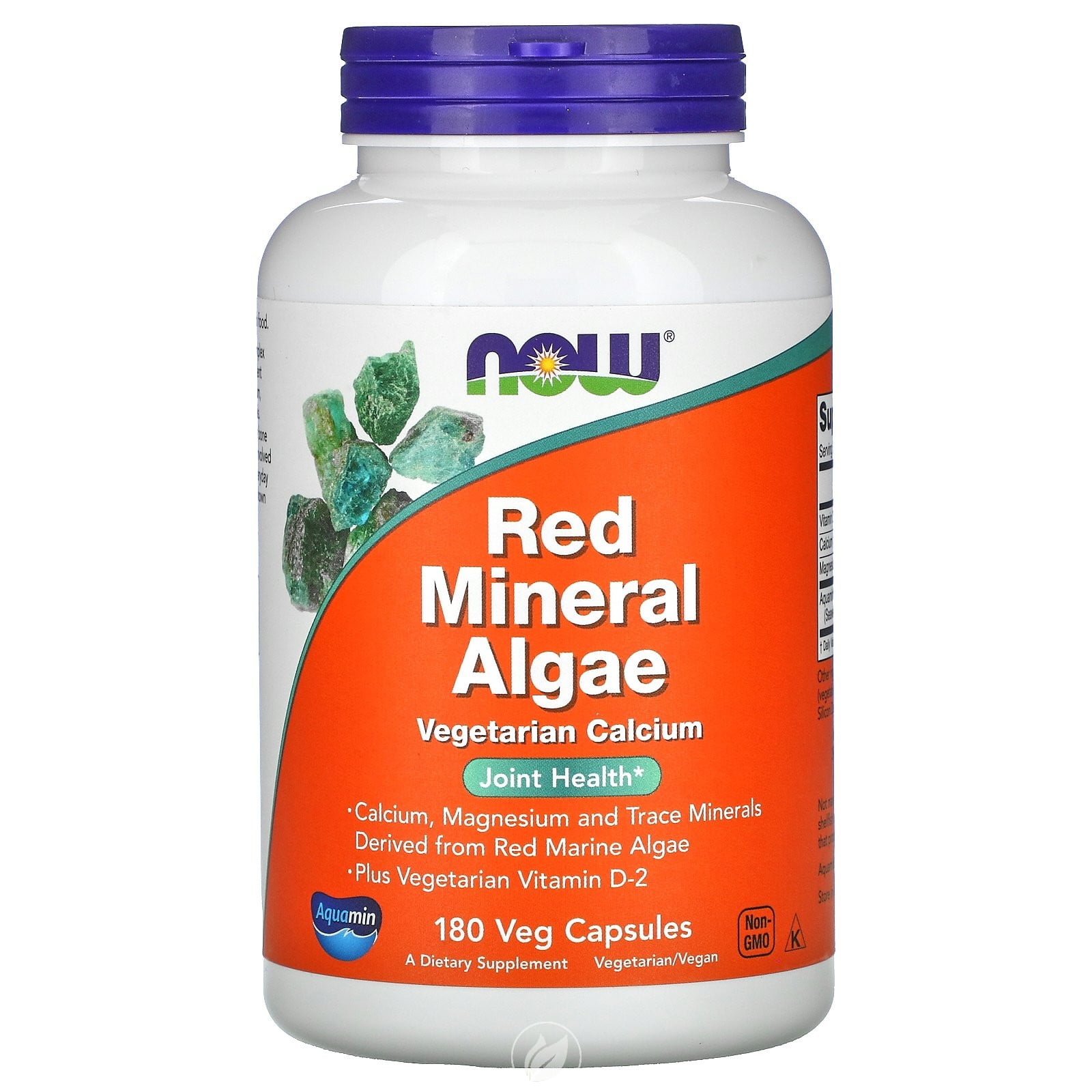 NOW Supplements Red Mineral Algae (Aquamin) 180 Vcaps