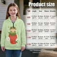 thumbnail image 7 of Uourmeti Strawberry Funny Frog Zipper Sweatshirts for Girls Kids Half Zip Pullover Sweatshirts Fall Winter Long Sleeve Comfy Casual Loose Top Size 13-14, 7 of 7