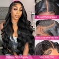 thumbnail image 2 of Body Wave Lace Wig Human Hair Wig Pre Plucked HD Lace Frontal Wig Brazilian Hair Wigs with Baby Hair Long Wave Curly Lace Closure Wig for Women, 2 of 6