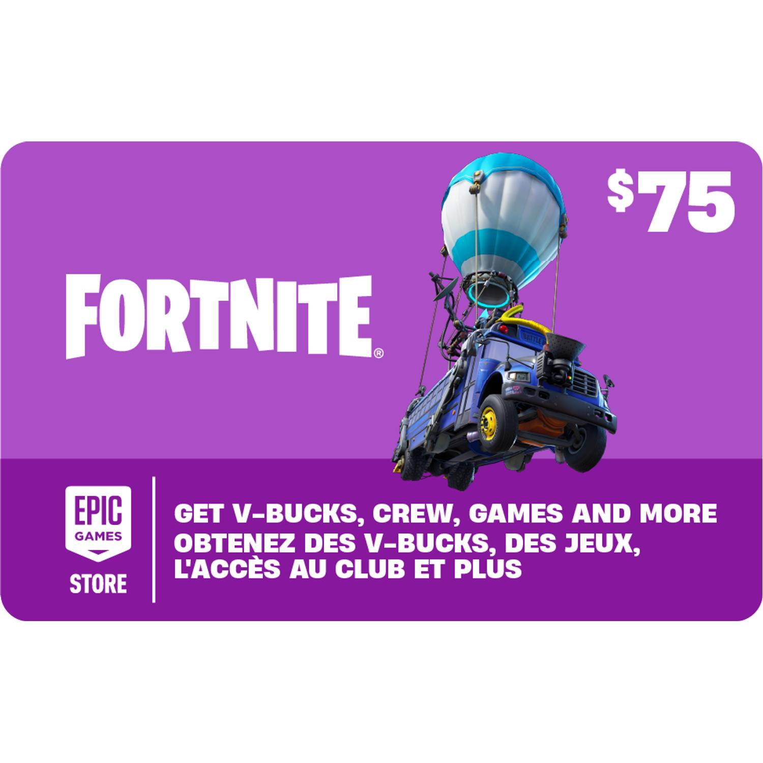 Fortnite Gift Card $75 [Digital] CA Only, Powered by the Epic Games ...