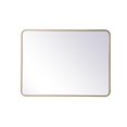 thumbnail image 1 of Living District MR803040BR 30 x 40 in. Soft Corner Metal Rectangular Mirror, Brass, 1 of 1