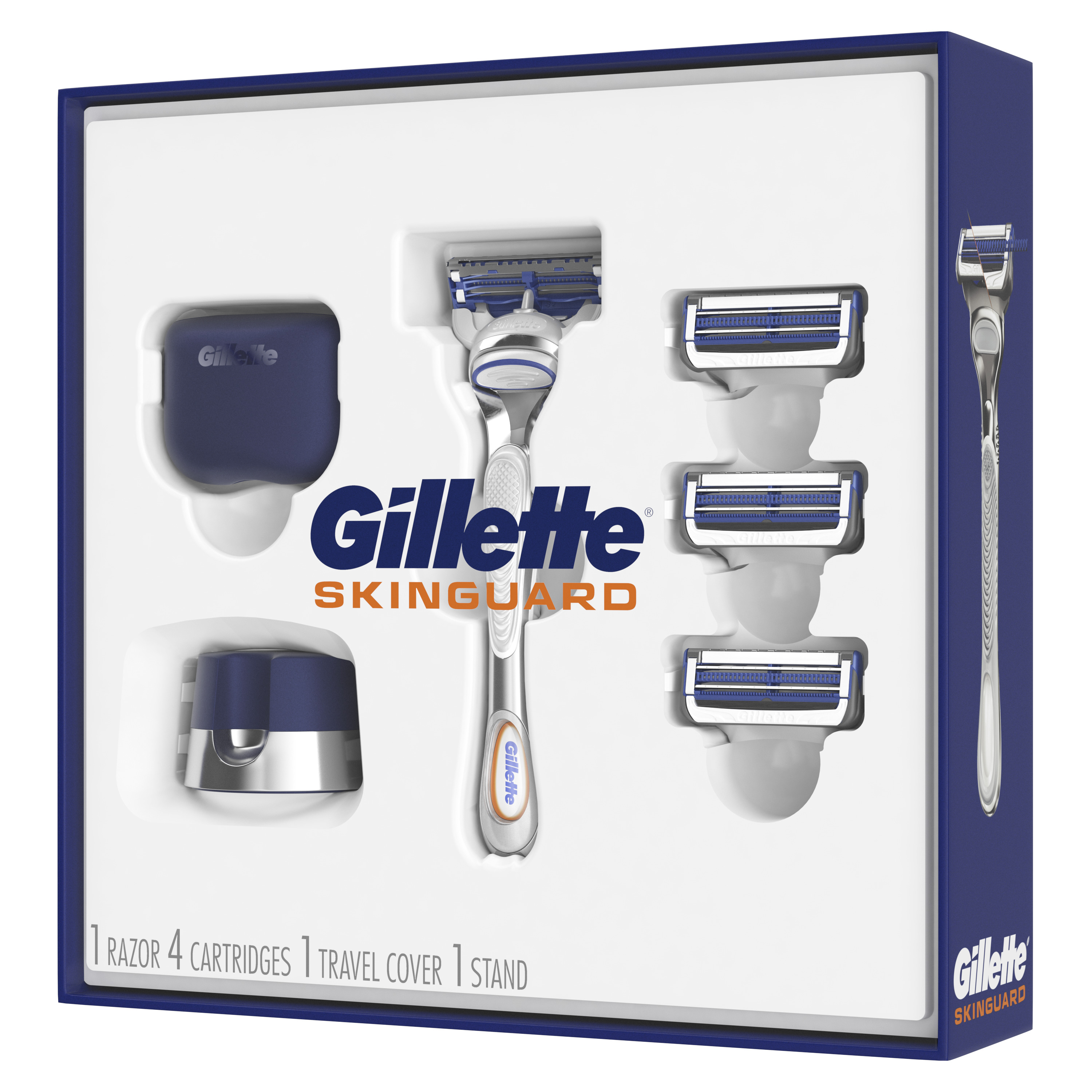 Gillette SkinGuard Men's Razor Holiday Gift Pack including 1 Razor, 4 Blades, 1 Cap and 1 Stand - image 2 of 8