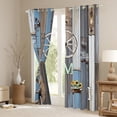 thumbnail image 3 of Feelyou Blue Lake House Black Out Curtains for Kids, Rustic Farmhouse Curtains Pack of 2 (42x63 Each), Western Wooden Plank Bedroom Curtains, Living Room Curtains Decor, 3 of 6
