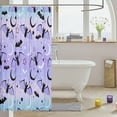 thumbnail image 3 of Halloween Bathroom Shower Curtain Set Rainbow Shower Curtain for Boys Girls Children Bat Moon Star Print Bath Curtain Halloween Theme Purple Gradient Style 72"x84" Kids Bathroom Accessories, 3 of 6