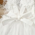 thumbnail image 7 of Sopiago Baby Girl Lace Romper Baby Tulle Dress Romper Flowers Bodysuit Spring Summer Festival Clothes with Headband White,6-12 Months, 7 of 7