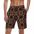 thumbnail image 1 of Baroque Print Board Shorts Summer Blue and Gold Board Short Pants Man Fast Dry Hawaii Printed Large Size Swim Trunks, 1 of 5