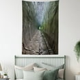 thumbnail image 4 of Vintage Tapestry, Dungeon Old Tunnel Sun Rays at Other Side Mystic Spooky Long Tunnel Illustration Artsy, Wall Hanging for Bedroom Living Room Dorm Decor, 40W X 60L Inches, Brown, by Ambesonne, 4 of 5
