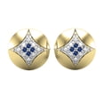 thumbnail image 2 of Dazzlingrock Collection Round Blue Sapphire Rounded Kite Shape Screwback Stud Earrings for Women (Color Blue, Clarity Highly Included) in 14K Yellow Gold, 2 of 4