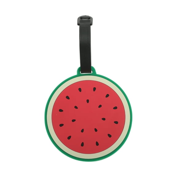 Unique Bargains 1 Pc Watermelon Luggage Tag for Travelling Red Soft Rubber