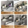 thumbnail image 6 of Suction Cup Bathroom Sink Shelf over Faucet, Suction Cup Shower Caddies, No-Drill Wall Mounted Storage Holder, Light Luxury Style Shower Caddy Suction Cup Shelf for Bathroom Kitchen (Gray), 6 of 7