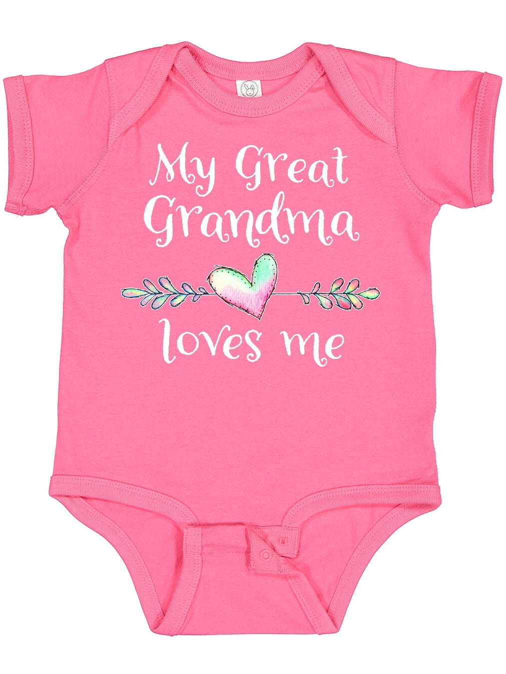 Heart Personalised Baby Vest Bodysuit I Love My Grandma Baby Shower Gift 