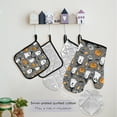thumbnail image 5 of 5 Pcs Kitchen Set Heat Resistant Oven Mitts and Non-Slip Pot Holders with Adjustable Cooking Apron Cute Ghost Pumpkin Star, 5 of 6