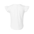thumbnail image 7 of COUVER Toddler Little Girl's Soft Cotton Flutter Sleeve T-Shirt, White, 4T, 1 Piece, 7 of 7