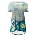 thumbnail image 5 of Hauts d'Été jovatis Tendance pour Femmes, Col Rond, Hauts Amples, Blouse Décontractée à Imprimé, Manches Courtes, 5 of 5