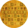 thumbnail image 1 of Ahgly Company Indoor Round Abstract Yellow Modern Area Rugs, 8' Round, 1 of 4