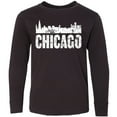 thumbnail image 3 of Inktastic Chicago Skyline Grunge Long Sleeve Youth T-Shirt, 3 of 5