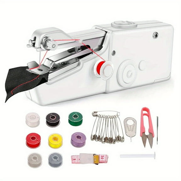 Handheld Sewing Machine, Mini Handheld Sewing Machine for Quick Stitching, Portable Sewing Machine Suitable for Home, Travel and DIY, Electric Handheld Sewing Machine for Beginners