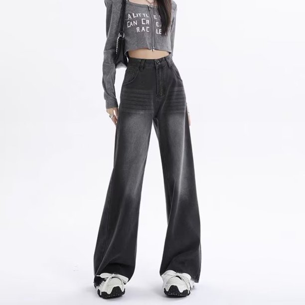 LEDP-pantalones vaqueros de cintura alta para mujer, Jeans rectos, diseño femenino, sentido de nicho, diseño elástico, moda