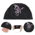 thumbnail image 3 of Gorro de natación de nailon con estampado de mariposa único, 1 Pc, negro y rosa, 3 of 5