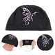 thumbnail image 3 of Gorro de natación de nailon con estampado de mariposa único, 1 Pc, negro y rosa, 3 of 5