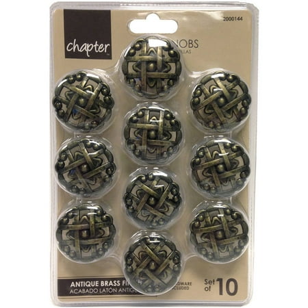 Chapter Woven Cabinet Knob, Antique Brass, 10 Pieces