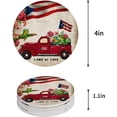 thumbnail image 1 of ZHANZZK Puerto Rico Red Truck with Hibiscus Frog Retro Texture Set of 4 Round Coaster for Drinks, Absorbent Ceramic Stone Coasters Cup Mat with Cork Base for Home Kitchen Room Coffee Table Bar Decor, 1 of 6