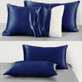 thumbnail image 5 of Flxxie Satin Pillowcases with Zipper Silky Soft Sateen Pillow Cases Covers Set of 2 (King, Navy Blue), 5 of 5