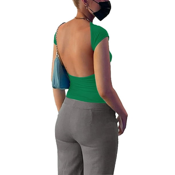 Camiseta sin espalda para mujer camiseta de manga corta sin espalda camiseta sin espalda mejora tu experiencia Bodega Aurrera en linea